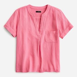 J crew gauze pink shirt.